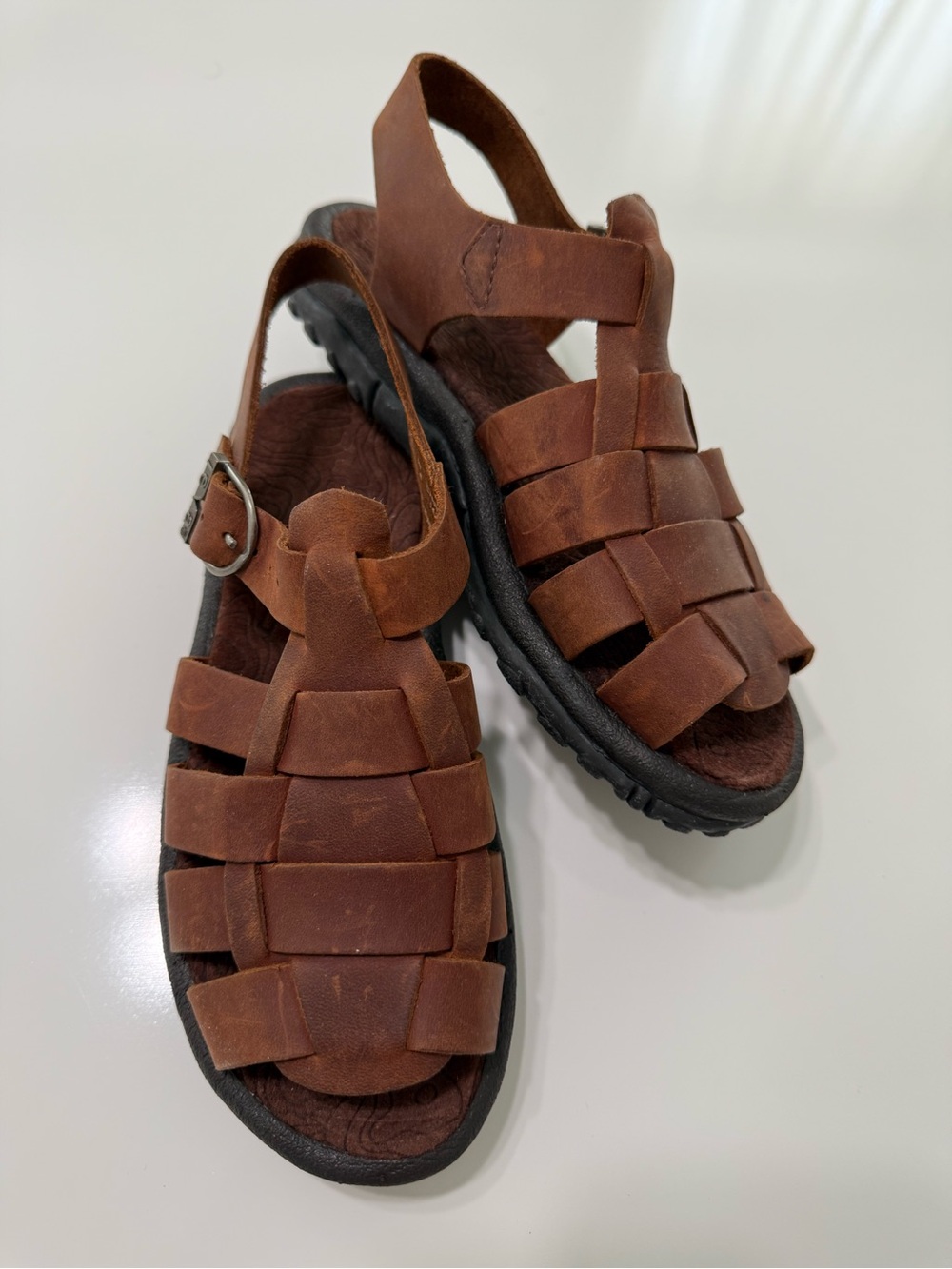 Teva Camden Brown Leather Fisherman Sandals